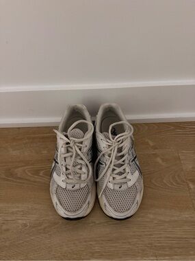 Asics White and Black Athletic Running Shoes